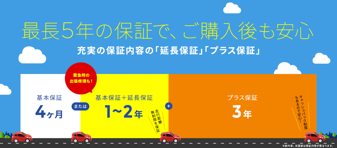 最長5年の保証で、ご購入後も安心　充実の保証内容の「延長保証」「プラス保証」